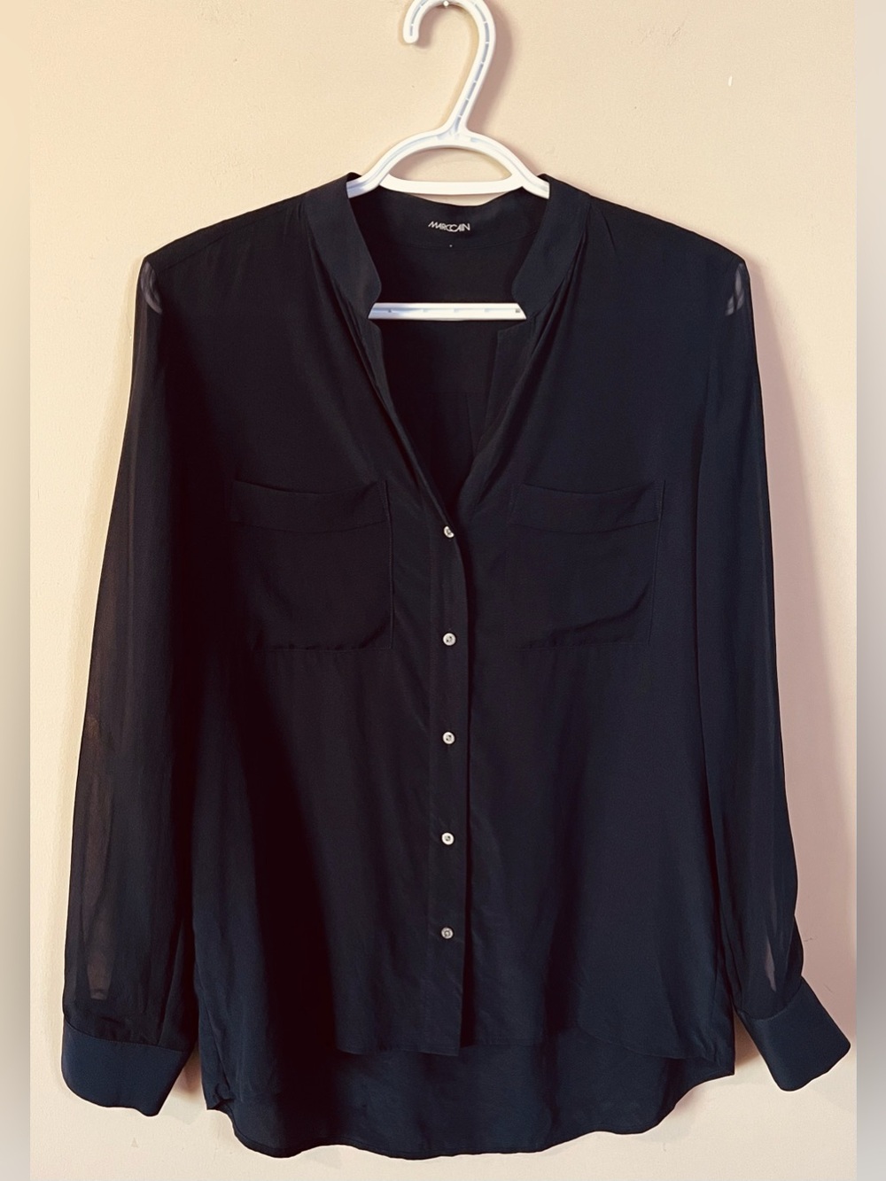 Marc Cain Navy Silk Blouse Size N2 / US 4